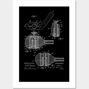 Golf Club Vintage Patent Hand Drawing Posters and Art